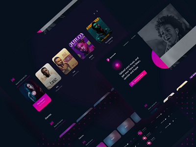 Upload your music and get your fans to listen, vote and hype app artists dark dark ui design hype music neat platform ui ui design uiux vote web