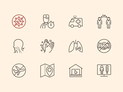 Stop virus outline iconset coronavirus covid covid 19 icon icons icons set medical medicine outline vector virus