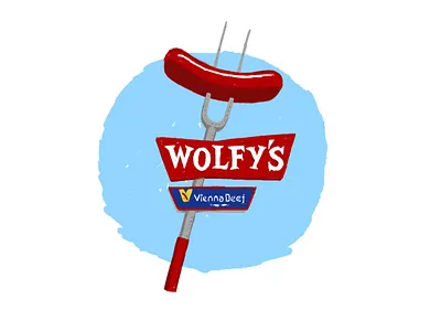 Wolfy's adobe fresco chicago hot dog hot dog stand illustration