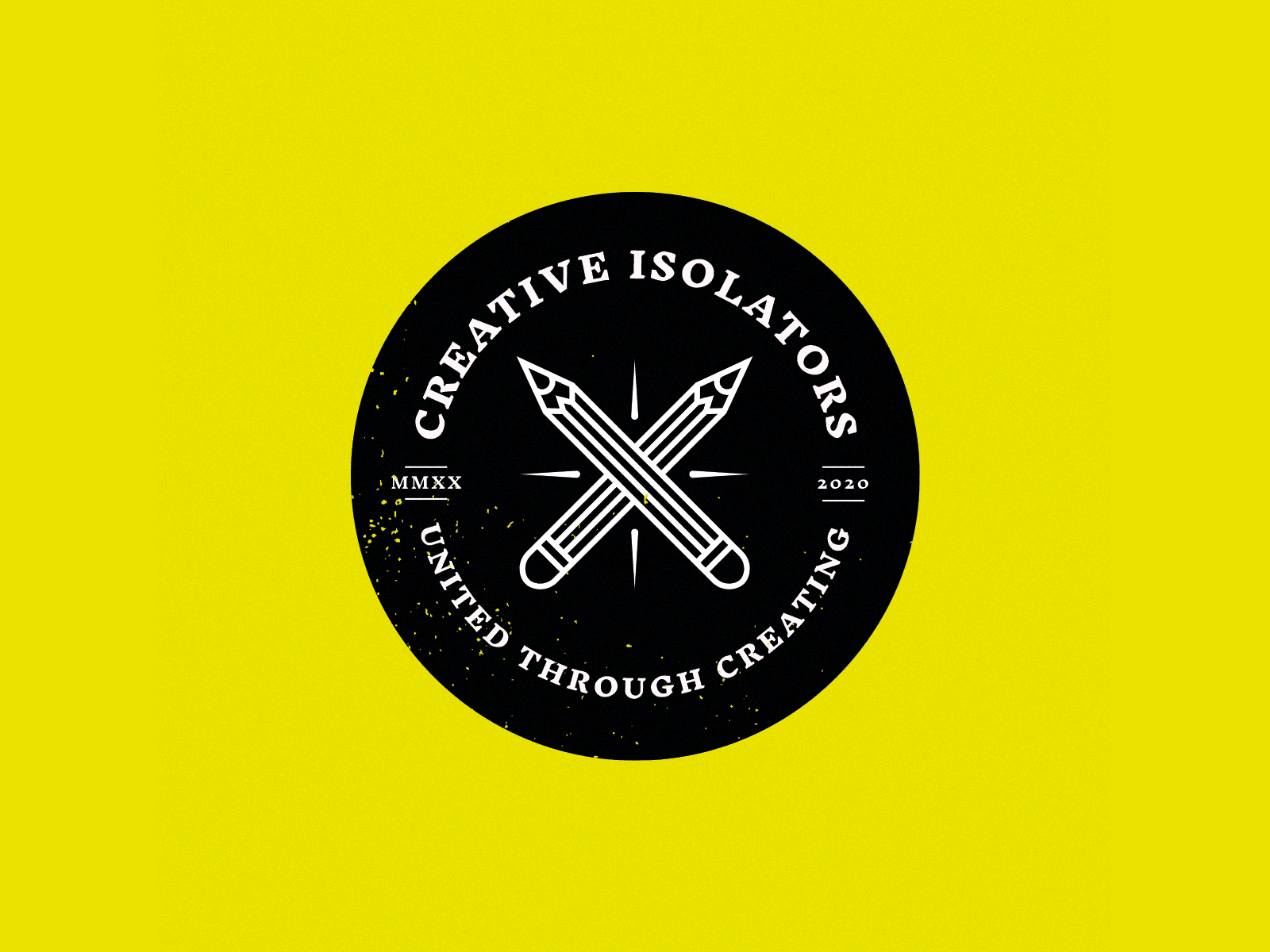 Creative Isolators - United Through Creating 2020 art badge badge design creative design experiment graphic design illustration illustrator pencil together typography united