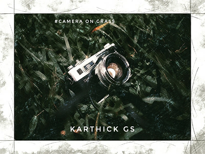 Vintage camera on Grass camera grass illustration karthick studios vintage