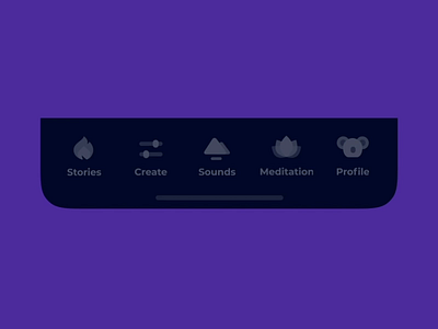 Animated tab bar animation app cuberto graphics icons illustration interaction interface mobile navigation profile sound story tabbar ui ux