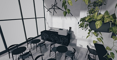 Coffee shop 3d architecture coffee coffeeshop interior render sketchup