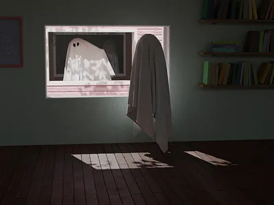 This Too Shall Pass 3d 3d art 3d illustration alone blender blender 3d fan art ghost house illustraion movie room