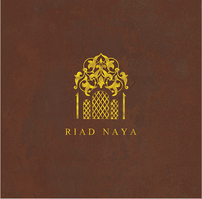 Riad Naya branding design flat gold illustration illustrator logo minimal morocco riad