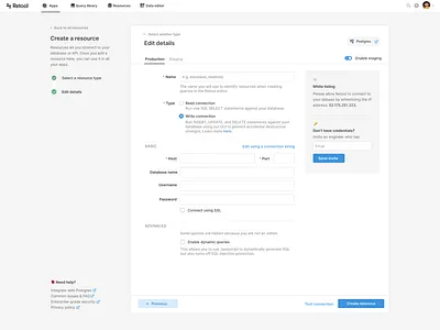 Connect to databases apis database form design forms