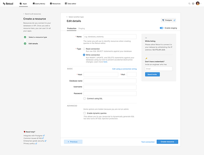 Connect to databases apis database form design forms