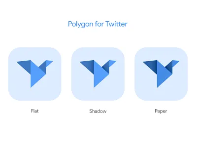 Polygon for Twitter app app icon brand branding design designs flat flat design flatdesign icon icon design iconography icons logo minimal oragami shadow skeuomorphism twitter twitter icon