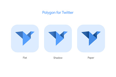 Polygon for Twitter app app icon brand branding design designs flat flat design flatdesign icon icon design iconography icons logo minimal oragami shadow skeuomorphism twitter twitter icon