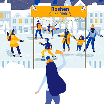 Ice Rink Roshen and Visa adobeillustration ai design graphic graphic design graphicdesign illustration illustration graphic design ui vector