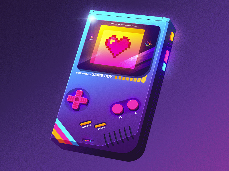 Game Boy 1980s art design illustration illustrator photoshop retro retrowave synthwave vaporwave