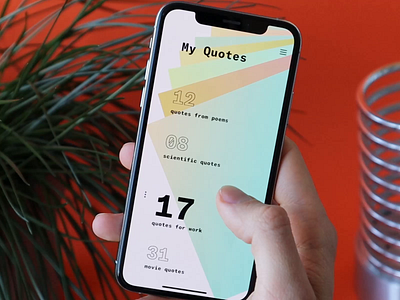 Quotes App Interaction animation app design app interaction design design studio graphic design inspiration interaction interface mobile mobile app mobile design mobile ui quote design quotes ui user experience user experience design user interface ux