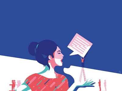 An « opinionated » woman for Barnard College (NYC) artwork digital illustration harcelement illustration illustrator mental health opinion pop art rights shame speech woman womens