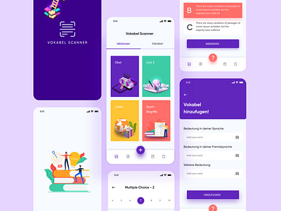 Educational IOS Mobile Application app application card clean color creative design education graphic design illustration interface ios mobile app design product quiz trend ui ux web web deisgn