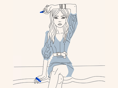 Women Illustration_blue digital illustration digitalart illustration woman work
