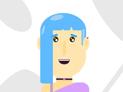 Pretty Blue Hair affinity designer affinity ipad character design design flat design flat design illustration illustrator vector art vector illustration
