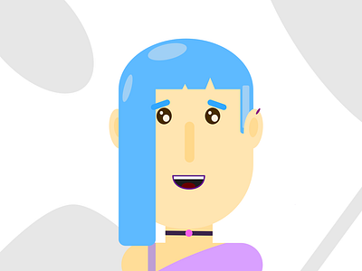 Pretty Blue Hair affinity designer affinity ipad character design design flat design flat design illustration illustrator vector art vector illustration