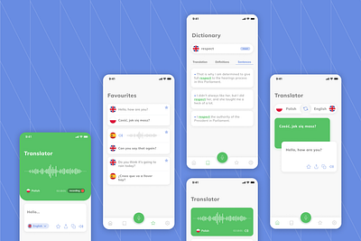 Translator App app design dictionary mobile mobile app mobile application translate translator ui ui design uiux