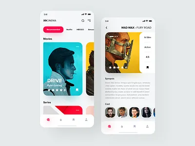 X9CINEMA Application ๐ฌ๐ฒ app apple application cinema clean design ios apps minimal movies app orizon ui uidesigns ux uxdesigns vue vuesax