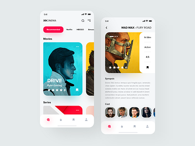 X9CINEMA Application 🎬📲 app apple application cinema clean design ios apps minimal movies app orizon ui uidesigns ux uxdesigns vue vuesax