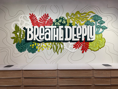 Lululemon - Lynnwood, WA abstract handlettering illustration illustration art installation installation art lettering linework mural muralart muralist organic seattle type typography