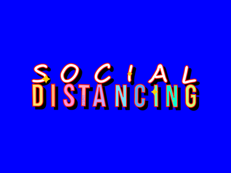 Social Distancing Gif Sticker animated logo animated stickers animated type animation design gif giphy sticker identity design illustration lettering motion motion graphics social media sticker ui ux