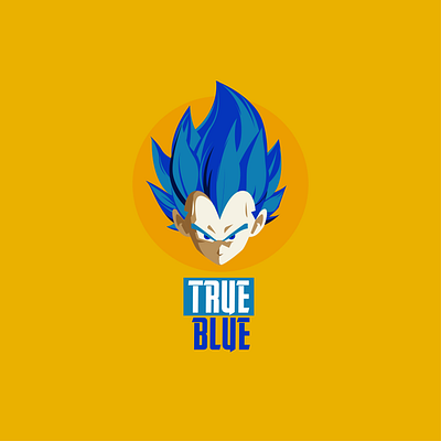 Vegeta blue design flat illustration minimal vector