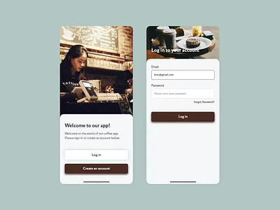 Design Challenge Day 1 coffeeshop design challenge login mobileapp mobileappdesign ui ux uxdesign uxuidesign