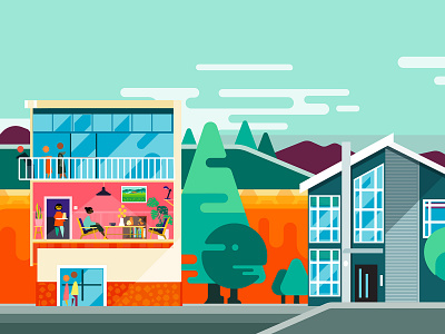 Affinity Designer city color editorial graphic illustration lifestyle scenes travel vector