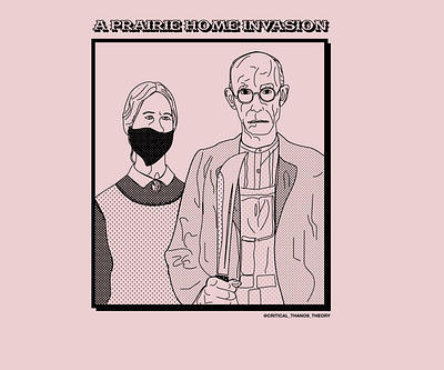 A Prairie Home Invasion halftone illustration lineart memes npr screenprint