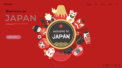 JAPAN ---Landing Page II adobe xd anime art artwork builder cartoon designer freelance japan japon landing design landing page manga mont fuji page web red theme ui ux wordpress wordpress design