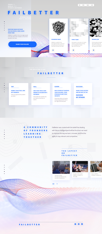 Fail Better app branding design lettering typography ui ux web webdesign website