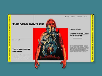 The dead don't die apocalypse film film poster jarmusch landing page movie ui userinterface userinterfacedesign web webdesign webpage zombies