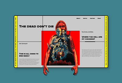 The dead don't die apocalypse film film poster jarmusch landing page movie ui userinterface userinterfacedesign web webdesign webpage zombies