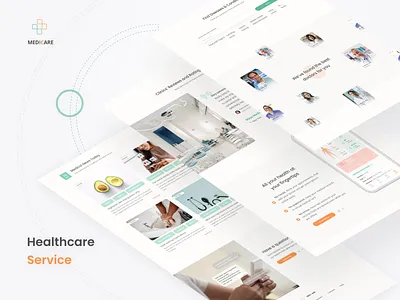 Healthcare Service Landing Page analytic clinic doctor doctor app health health app healthcare landing page medical app medical care medical design medicine minimal test ui web website