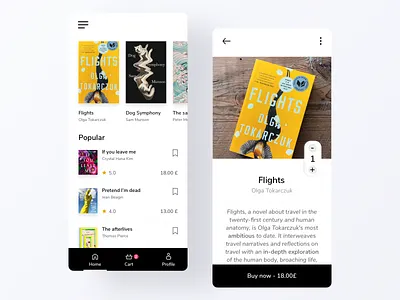 Book store app design app bar book cover books bookshop clean design ecommerce ecommerce shop interface ios layout mobile navigation read reading rebound rebounds store ui white