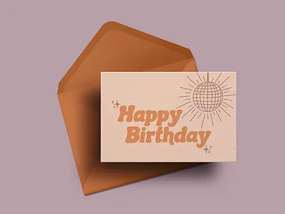 Disco Birthday Card 70s birthday card design digital art disco disco ball graphic design handlettering illustration procreate procreate app retro typography