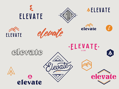 Elevate branding color design icon illustrator logo marketing minimalistic rebrand vector