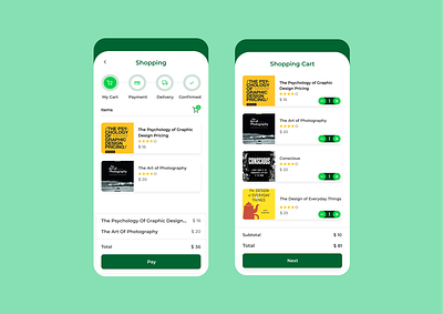 bookstore app application design minimal ui ux