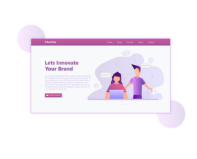 Kamvas Landing page Header Exploration adobe atwork branding design illustration landingpage logo ui ux vector web