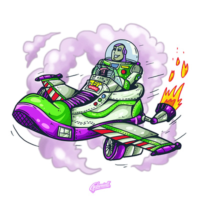 buzz lightyear tou story animation artworks buzz lightyear cartoons characterdesign childrens illustration culture design digital illustration digital painting illustration movies old skool sneakers toy story vector