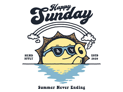 Happy Sunday design art logo vintage