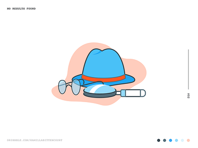 No Results Found Empty State #02 colorfull empty state glasses hat illustration magnifying glass no results no results found ui ux vector