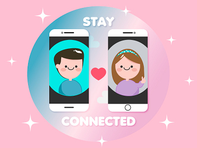 Stay connected with your loved ones. design graphic design illustration illustrator quarantine simple illustration stay home vector vectors