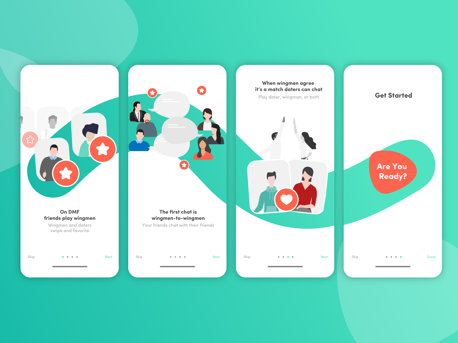 Example of Date My Friend Onboarding