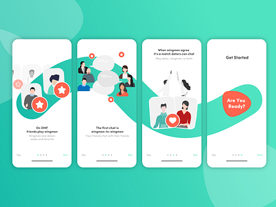 Date My Friend Onboarding branding onbording ui vector