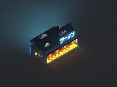 Voxel - Cozy Ramen Shop cozy japan pixel art ramen voxel voxelart