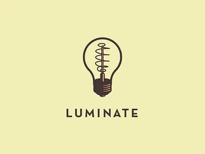 Luminate bulb concept filament icon idea illustration light lightbulb lighting lights logo luminous retro spark