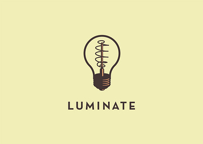 Luminate bulb concept filament icon idea illustration light lightbulb lighting lights logo luminous retro spark