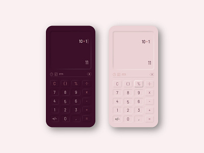 Daily UI Challenge 004 - Neumorphic Calculator app calculator dark theme design illustration light theme neumorphic neumorphism ui ux